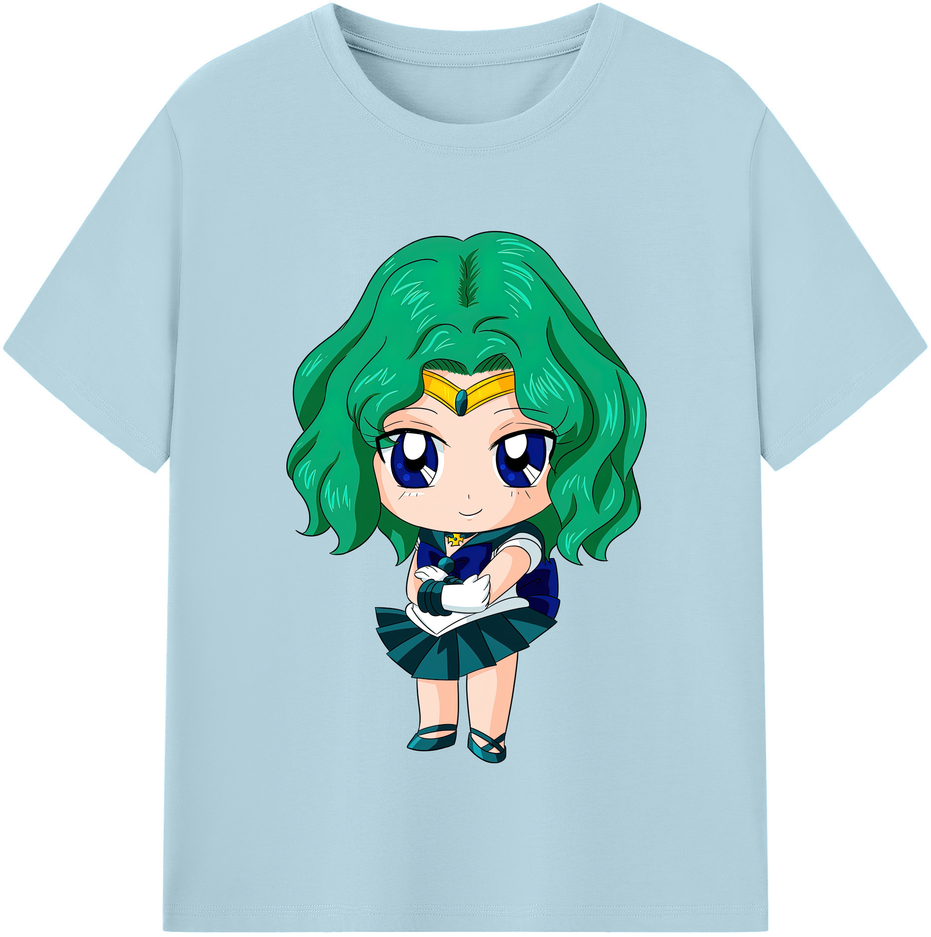 （画像用） 美少女戦士セーラームーン 海王 みちる（かいおう みちる） Sailor Moon Kaiou Michiru 綿100％半袖Tシャツ（フロントプリント）